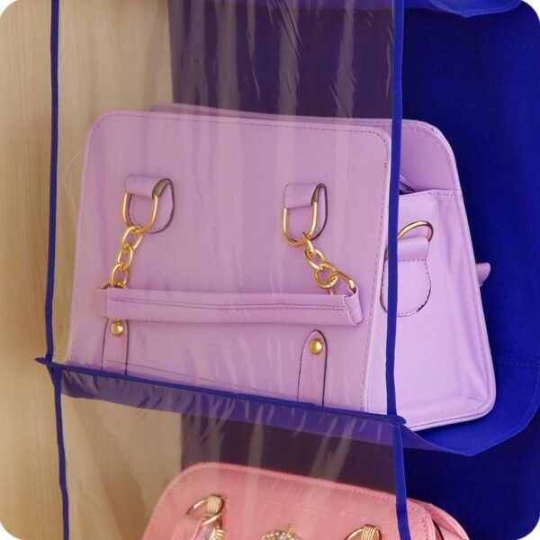 Double-sided transparent storage bag with hanger for backpacks and shoes