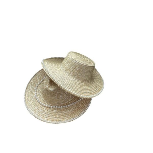 Pearl chain sun hat for women