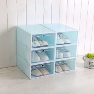 Transparent shoe box with tilting drawer