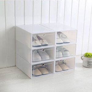 Transparent shoe box with tilting drawer