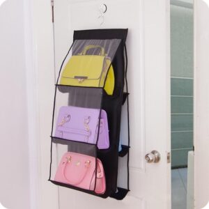 Double-sided transparent storage bag with hanger for backpacks and shoes