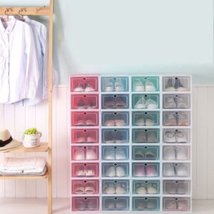 Transparent shoe box with tilting drawer