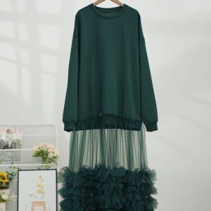 Mid-length knitted sweater dress