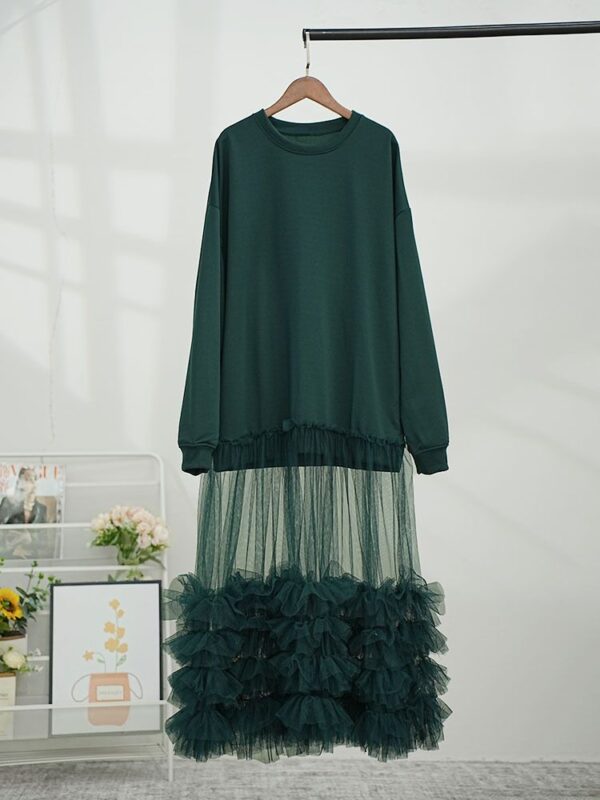 Mid-length knitted sweater dress