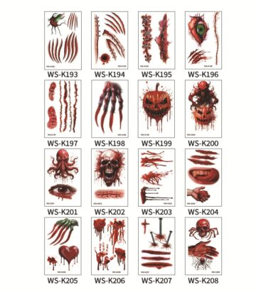 Fake bloody scars Halloween stickers