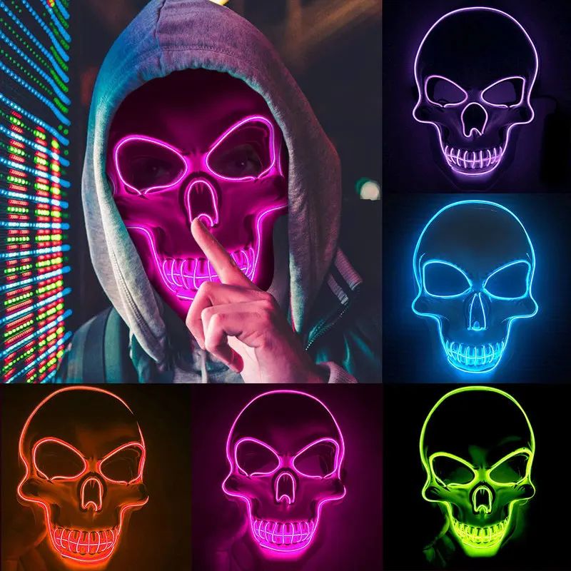 Halloween led skull glowing mask