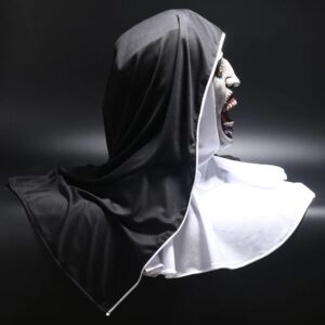 Horror nun mask with veil scarf for Halloween