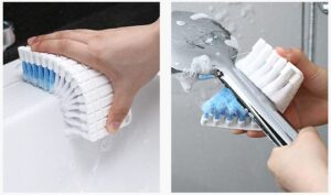 Brosse courbée pliable pour cuisine et toilette