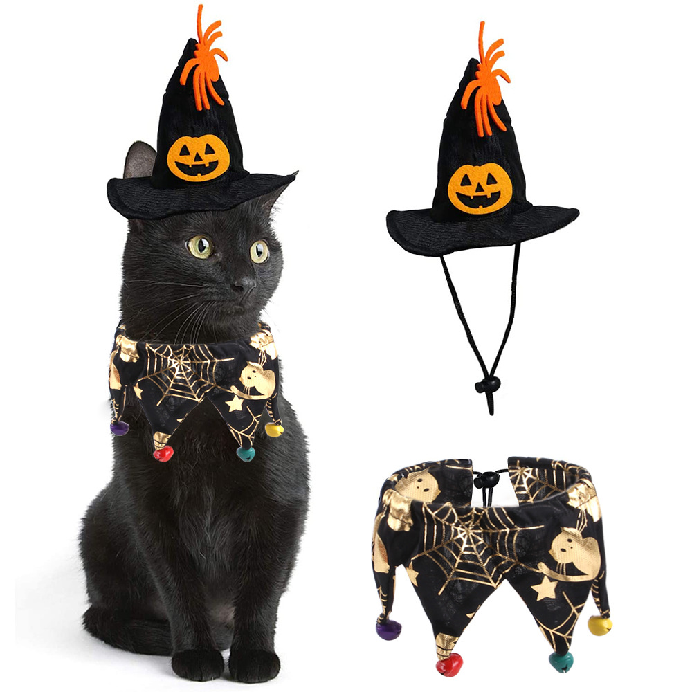 Ensemble chapeau-écharpe pour chat pour Halloween